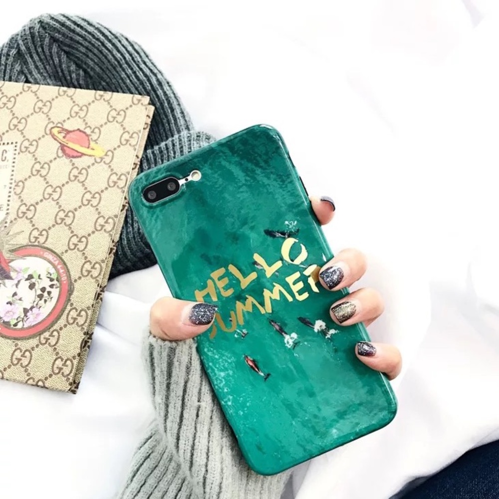 iPhone XS/X/7/8/+❤️️blue ray hello phone case